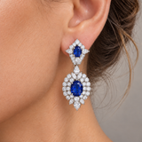 Sapphire Royale Statement Drop Earrings