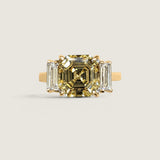 Canary Asscher with Baguette Side Stones (4 TCW)