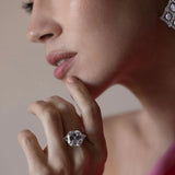RING 12ct SQ CTR TRI SIDES F598-CZ-14K