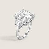 Square Asscher with Moon Side Stones