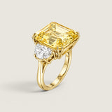 Canary Square Asscher with Moon Side Stones