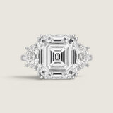 Square Asscher with Moon Side Stones