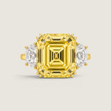Canary Square Asscher with Moon Side Stones