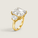 Square Asscher with Moon Side Stones