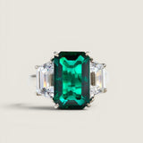 Emerald Center with Trapezoid Side Stones