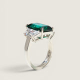 Emerald Center with Trapezoid Side Stones