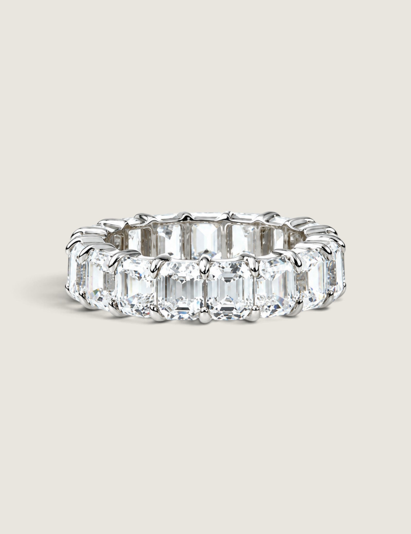 Emerald Cut 6TDW Eternity Band - Fantasia by DeSerio