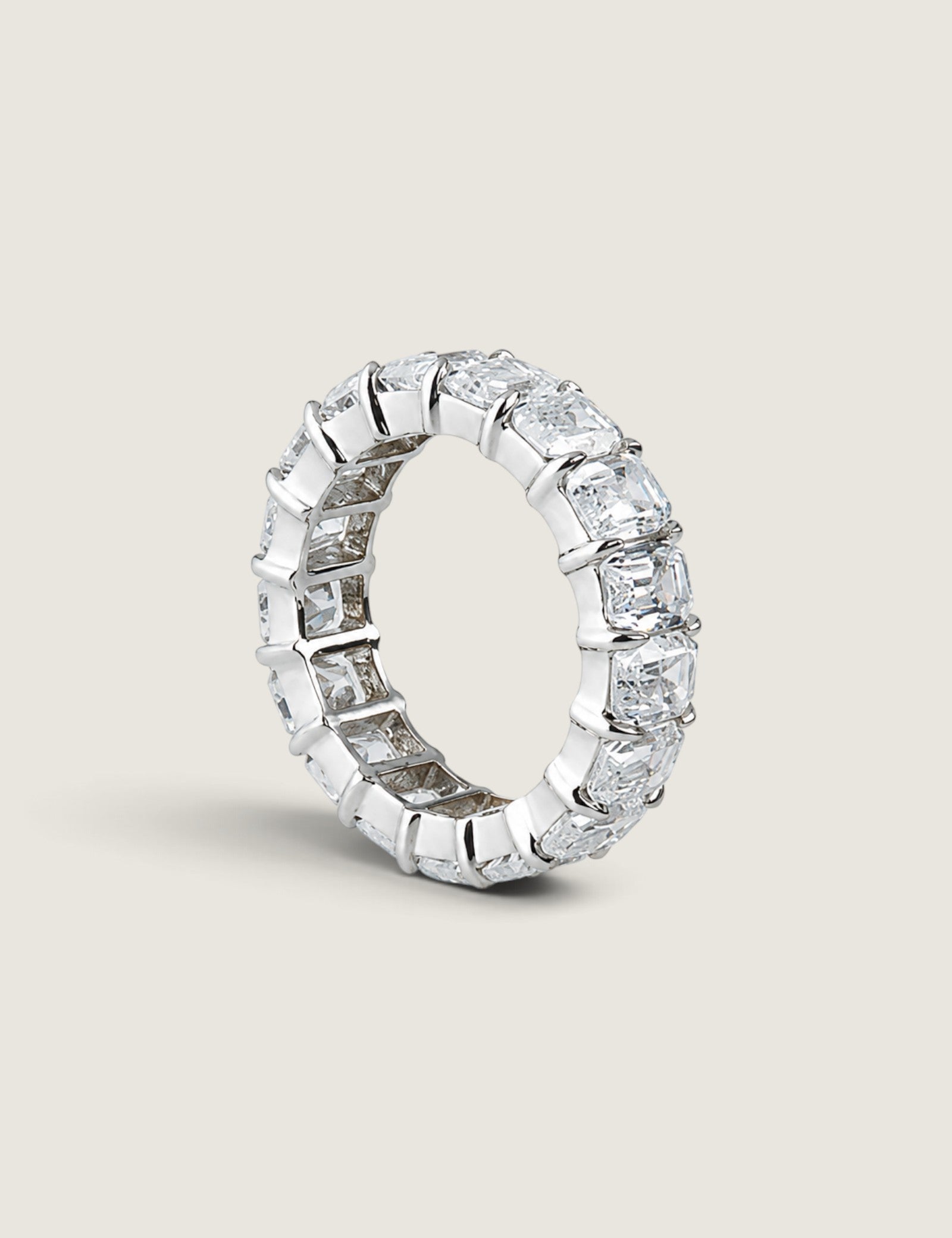Emerald Cut 6TDW Eternity Band - Fantasia by DeSerio