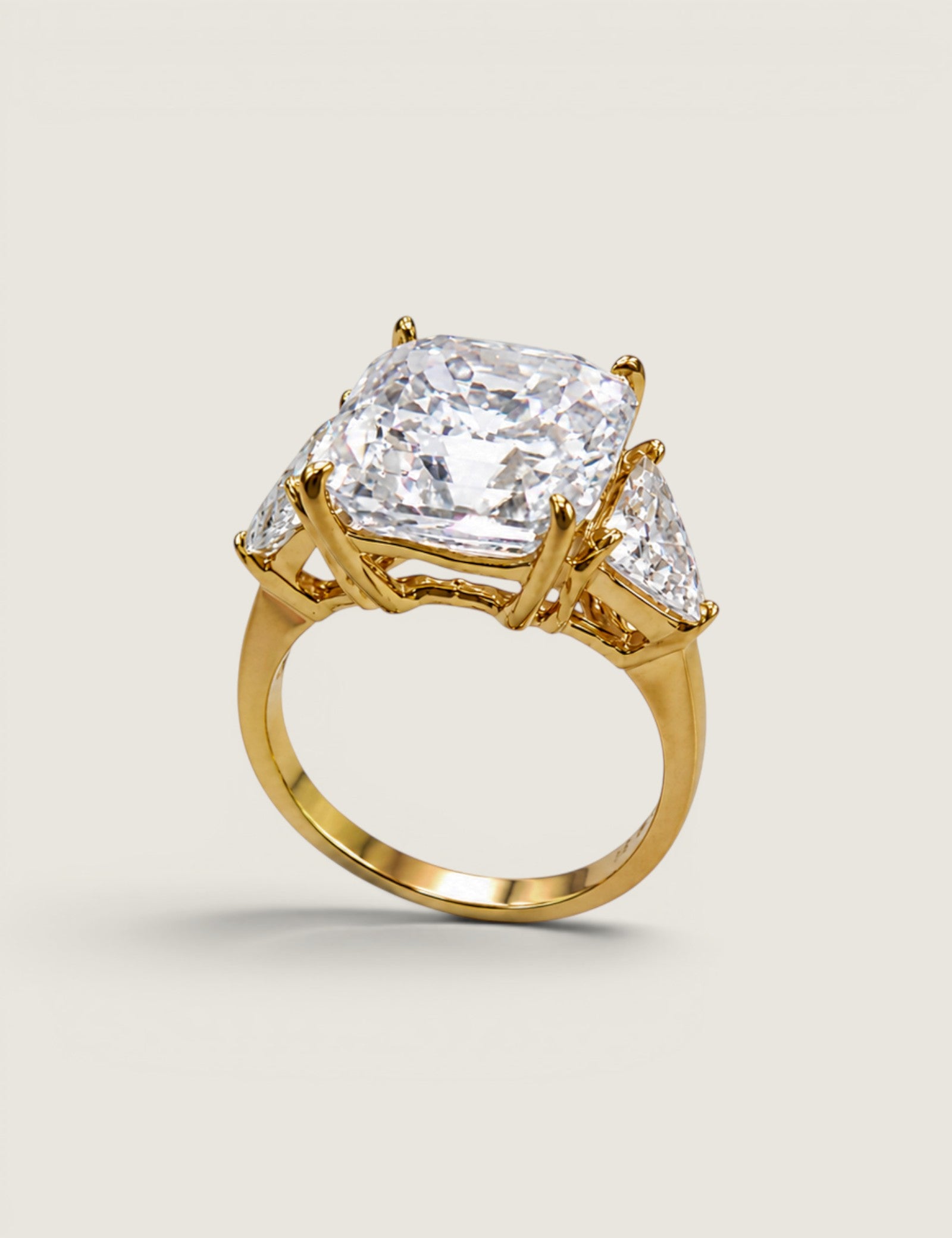 Asscher Cut With Trillion Side Stones