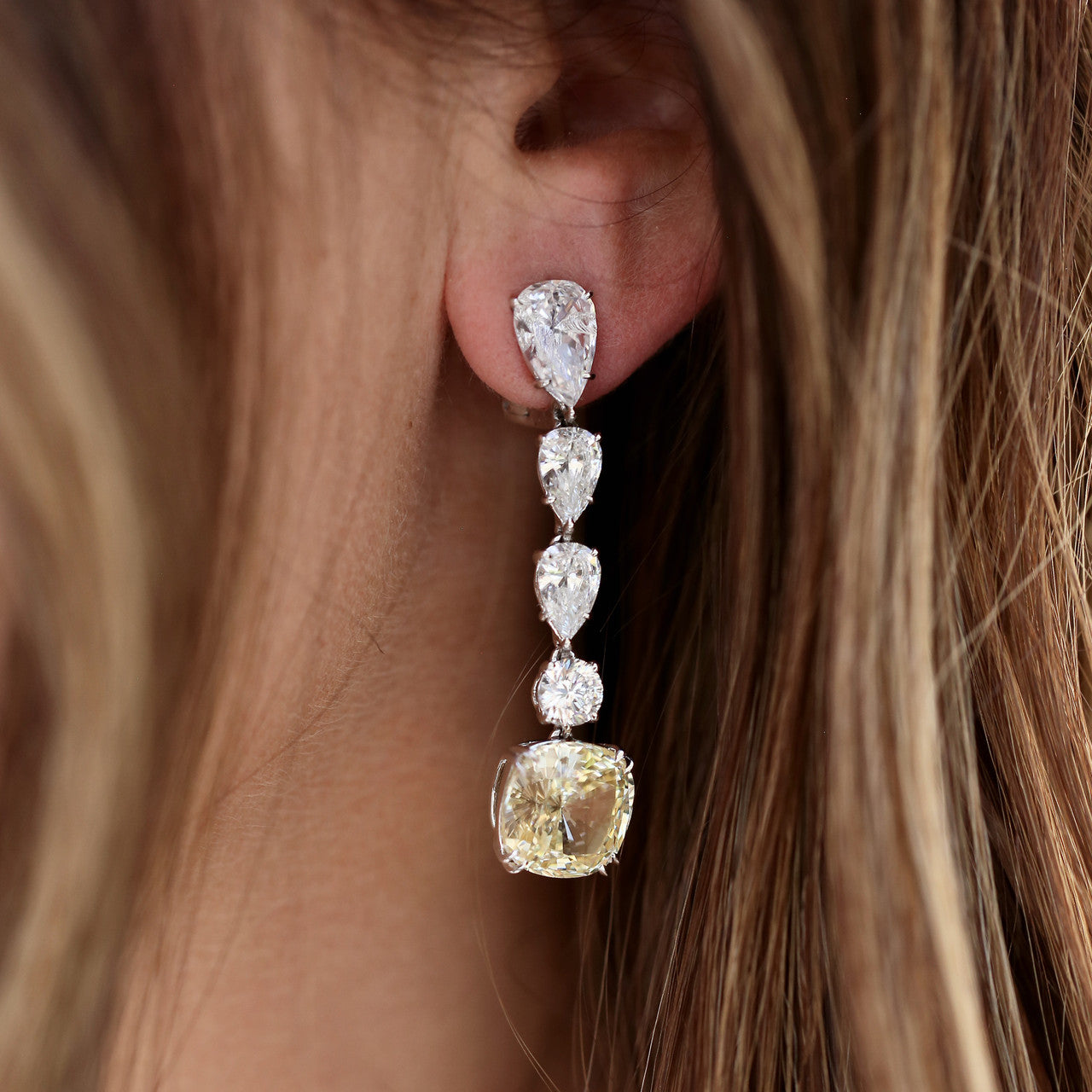 Soleil Cushion Drop Earrings (30.6 TCW)