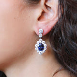 DROP OVAL EARRING - EF1262/SAP/CZ