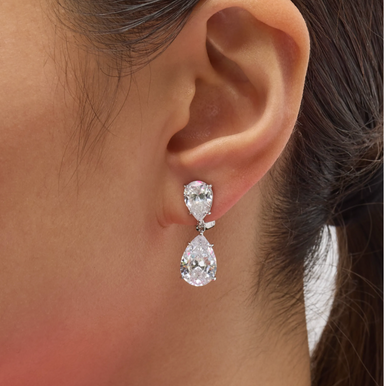 Double Pear Drop Earrings (15 TCW)
