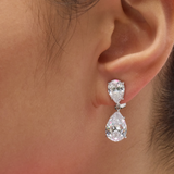 Double Pear Drop Earrings (15 TCW)