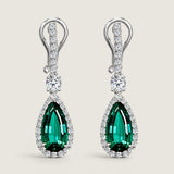 Emerald Pear with Pave Drop Earring