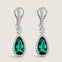 Emerald Pear with Pave Drop Earring - Fantasia by DeSerio