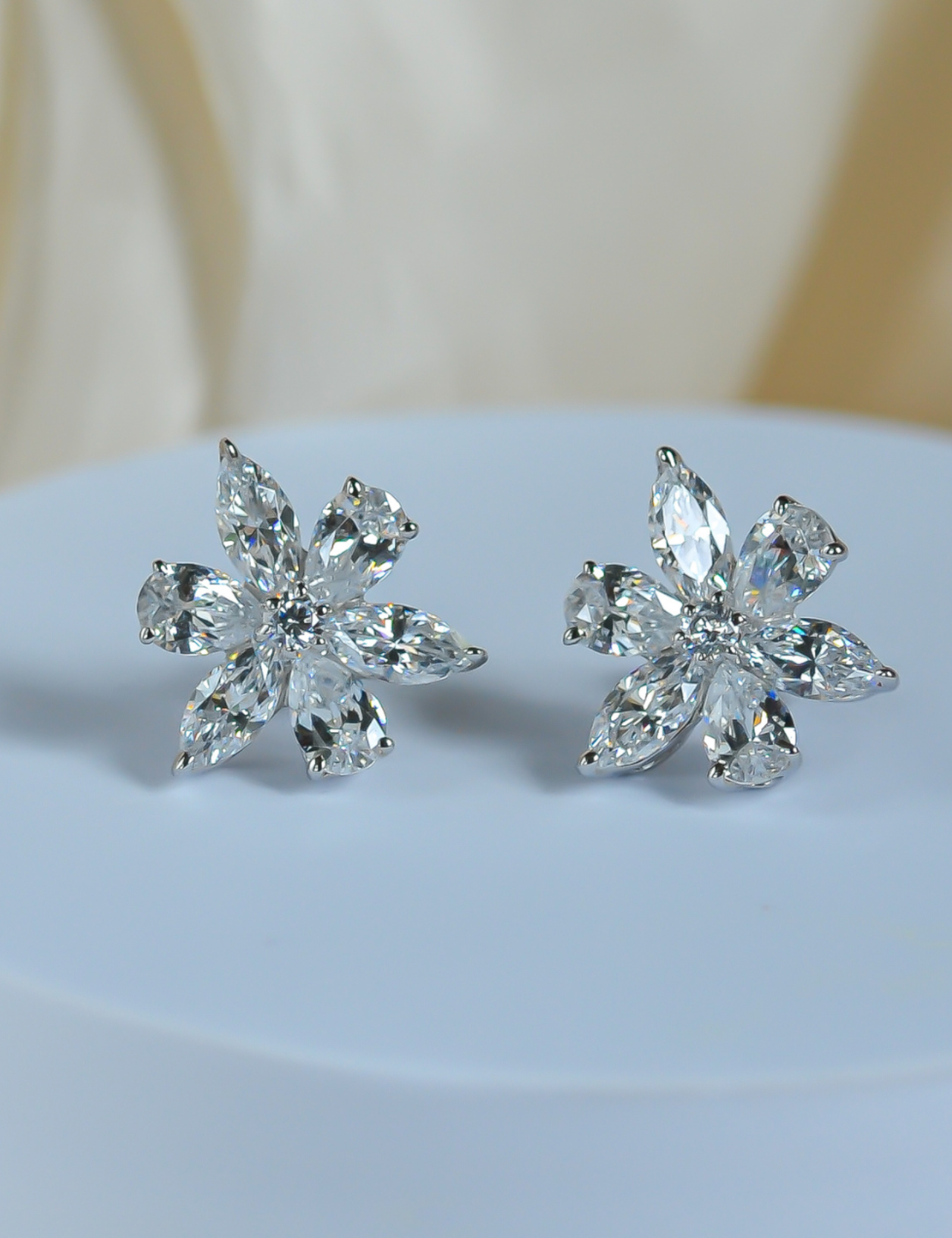 Marquise and Pear Flower Earring