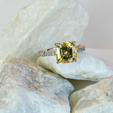 Square Canary Center Stone With Trailing Sides
