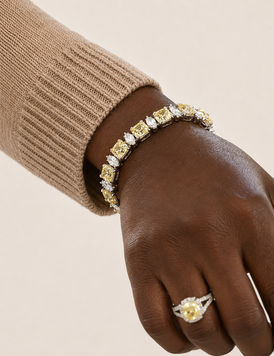 Canary Asscher and Marquise Bracelet