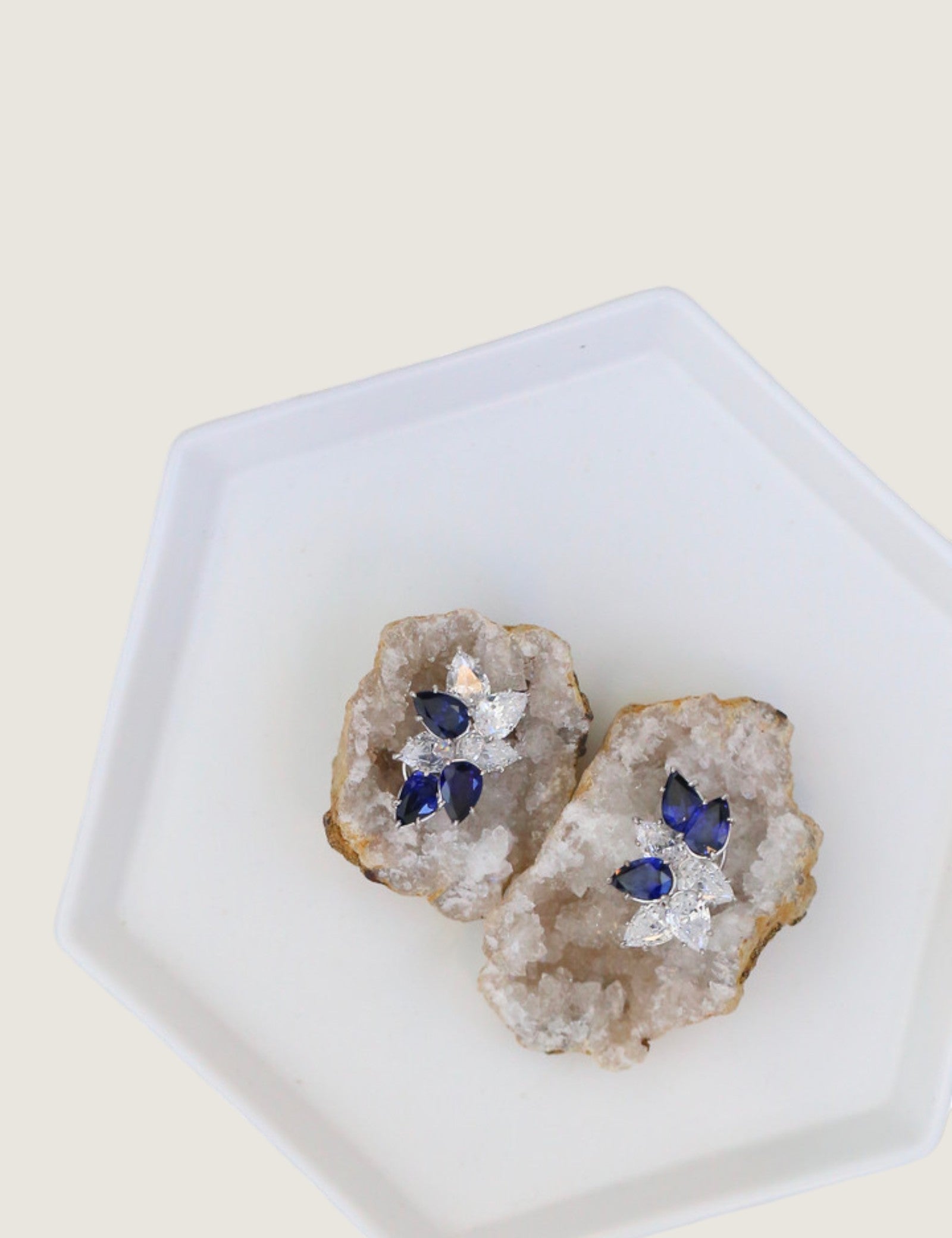 Sapphire Pear Cluster Earrings (28 TCW)