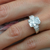 Radiant Cut Center with Baguette Sides in Vermeil (6.4 TCW)