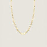 Paper Clip Alternating Link Necklace (20")
