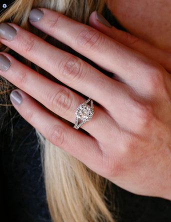 Cushion Cut With Pave & Split Shank Ring (3.5 TCW)