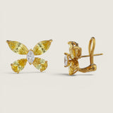 Canary Butterfly Stud Earrings (5.5 TCW)