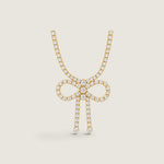 NECKLACE 3.25mm neck in 4 prg set w/bow in front - N15/CZ - Fantasia by DeSerio