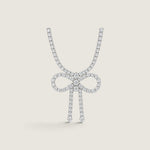 NECKLACE 3.25mm neck in 4 prg set w/bow in front - N15/CZ - Fantasia by DeSerio