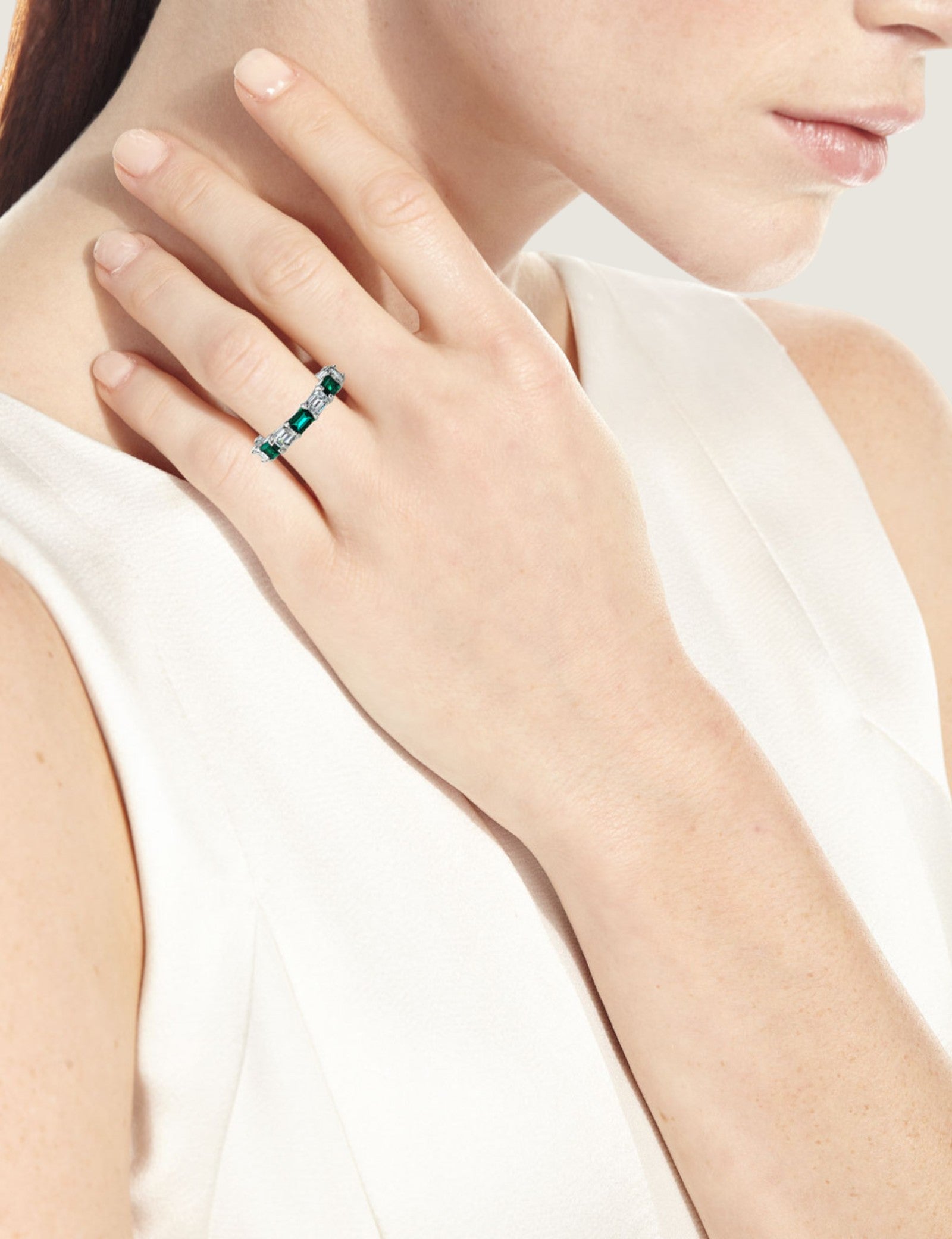 Emerald Cut Eternity Band