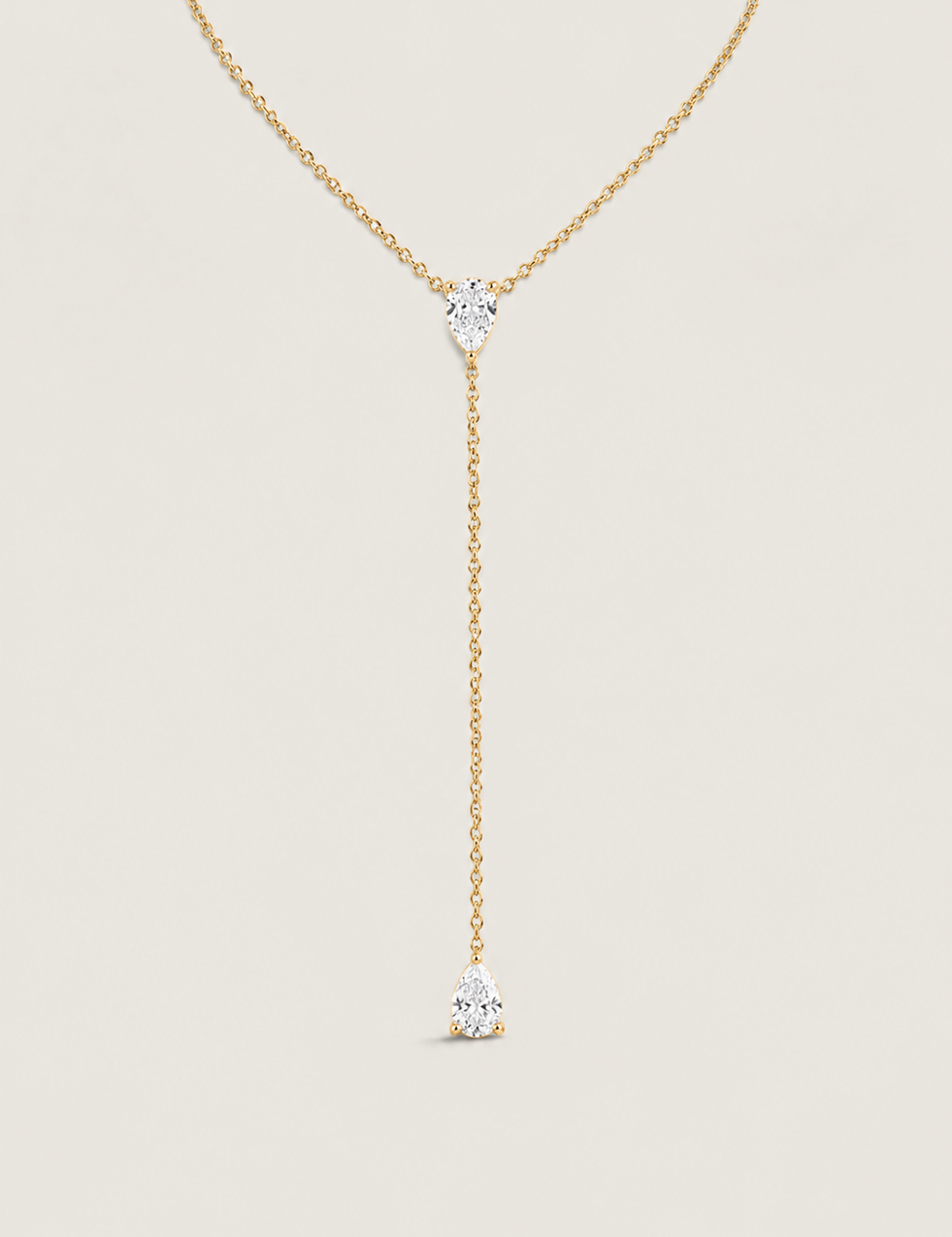 Pear Drop Lariat Necklace