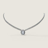 The Monaco Pear Bezel Drop Necklace