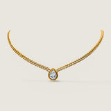 The Monaco Pear Bezel Drop Necklace