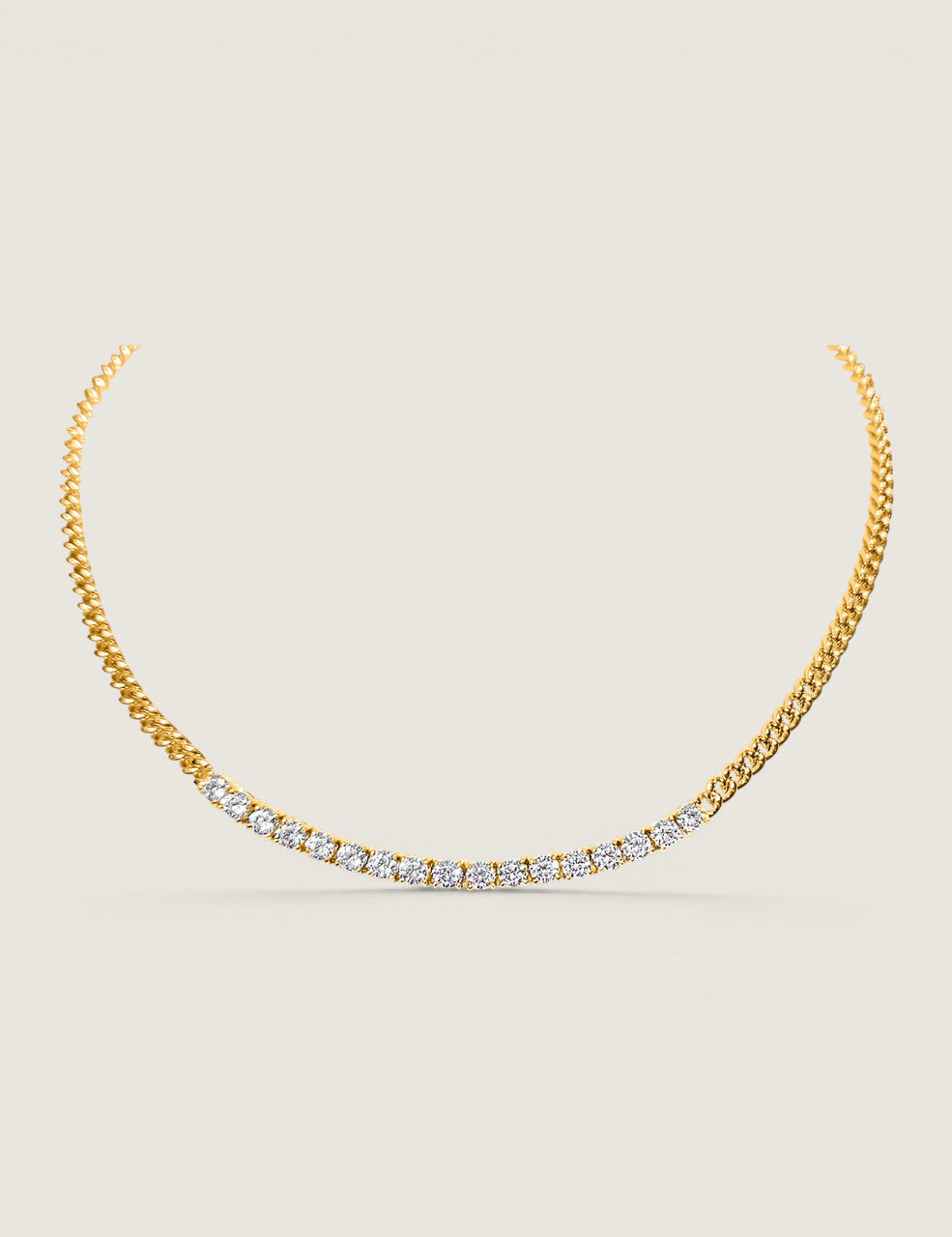 The Monaco Cuban Half-Tennis Necklace