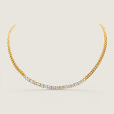 The Monaco Cuban Half-Tennis Necklace