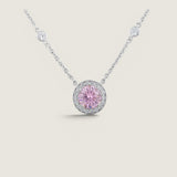 Round Pink and Micropave Pendant on a DBY Chain