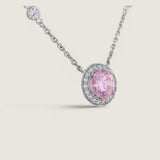 Round Pink and Micropave Pendant on a DBY Chain