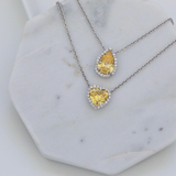 Canary Pear Halo Pendant  (5.5 TCW)