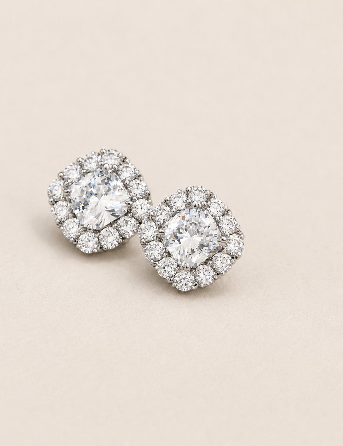 Square-Cut Halo Earrings (11.8 TCW)