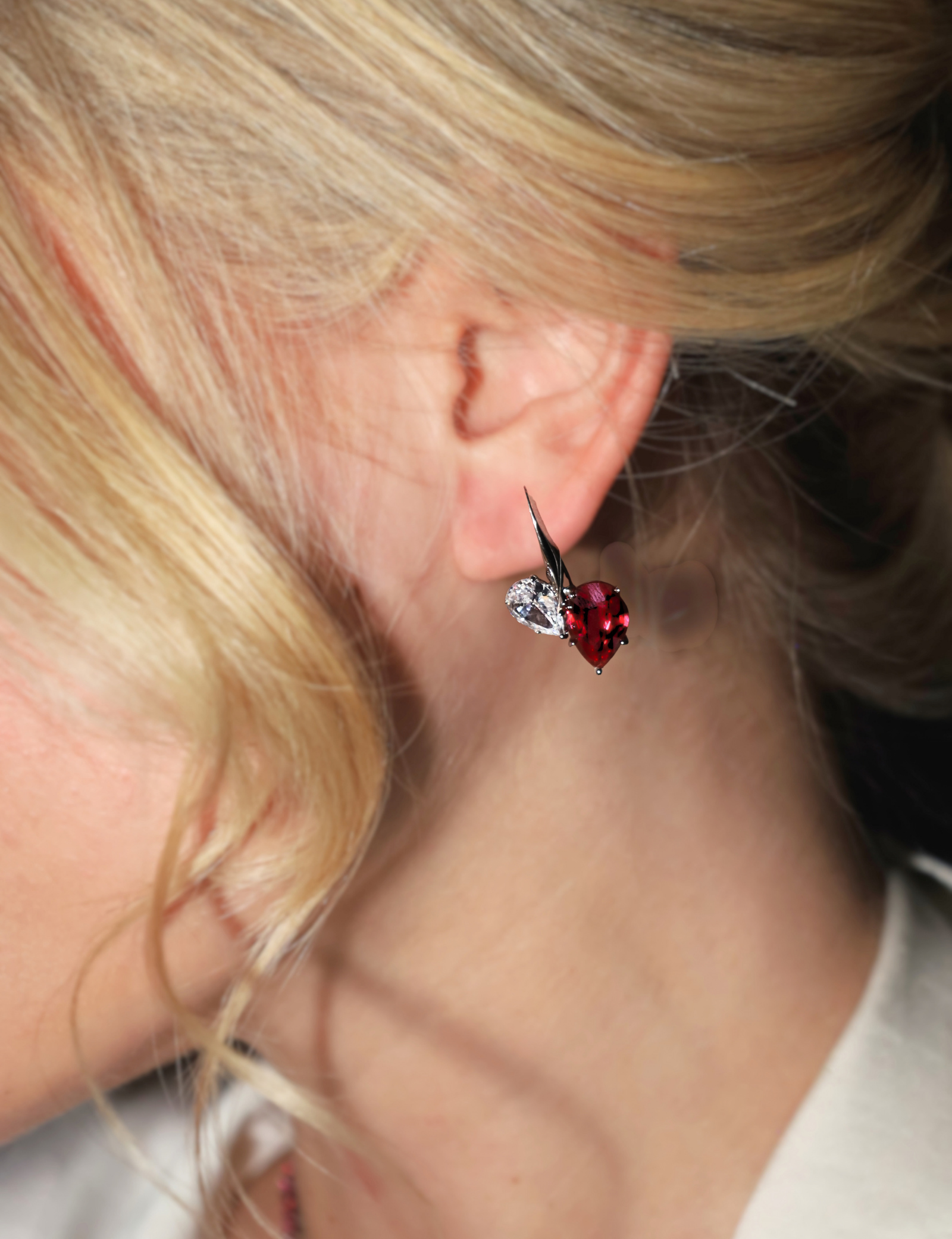 Cherry Drop Ruby Earrings