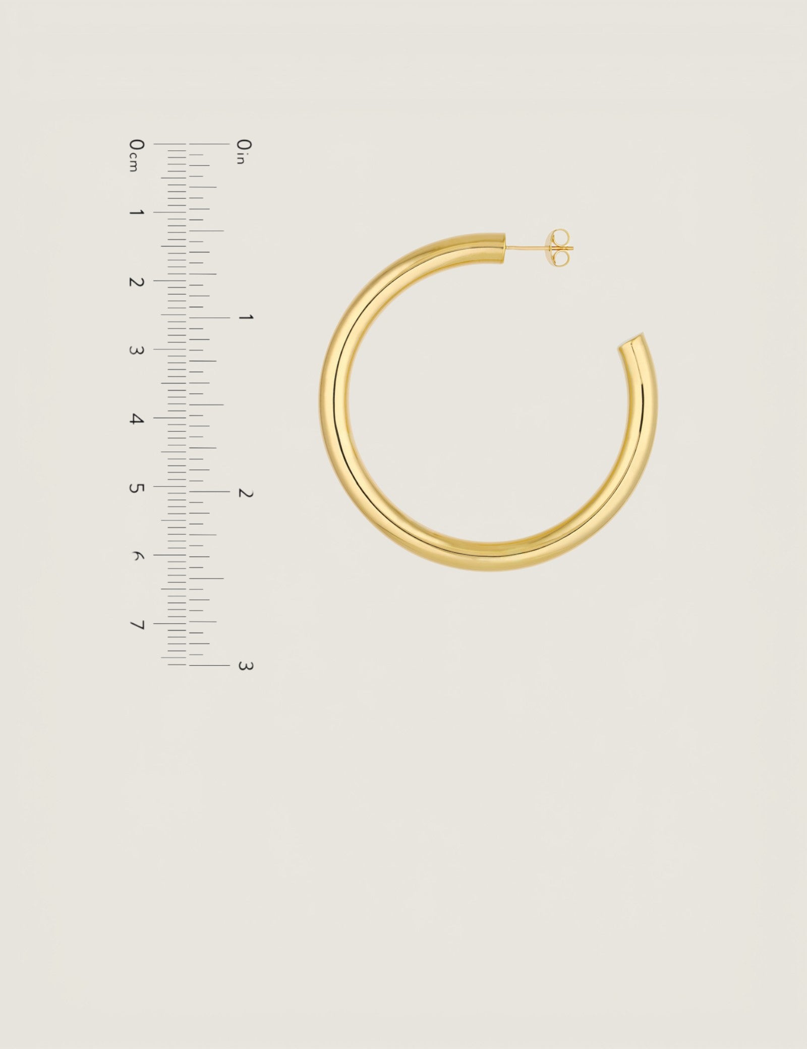 Medium Tube Hoop Earrings (Yellow Gold)