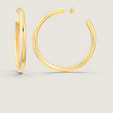 Large Tube Hoop Earrings (Yellow Gold)