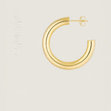 Small Tube Hoop Earrings (Yellow Gold)