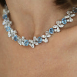 Aqua Oval and Marquise Necklace