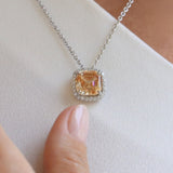 Coffee Cushion Pendant in Pave Setting