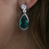 PAVE SET PEARSHAPE DROP EARRING - EF1166/EM/CZ