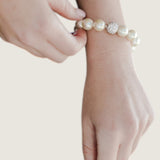 12MM WHITE PEARL WITH PAVE BALL CLASP - BPV12W/1/PL/CZ
