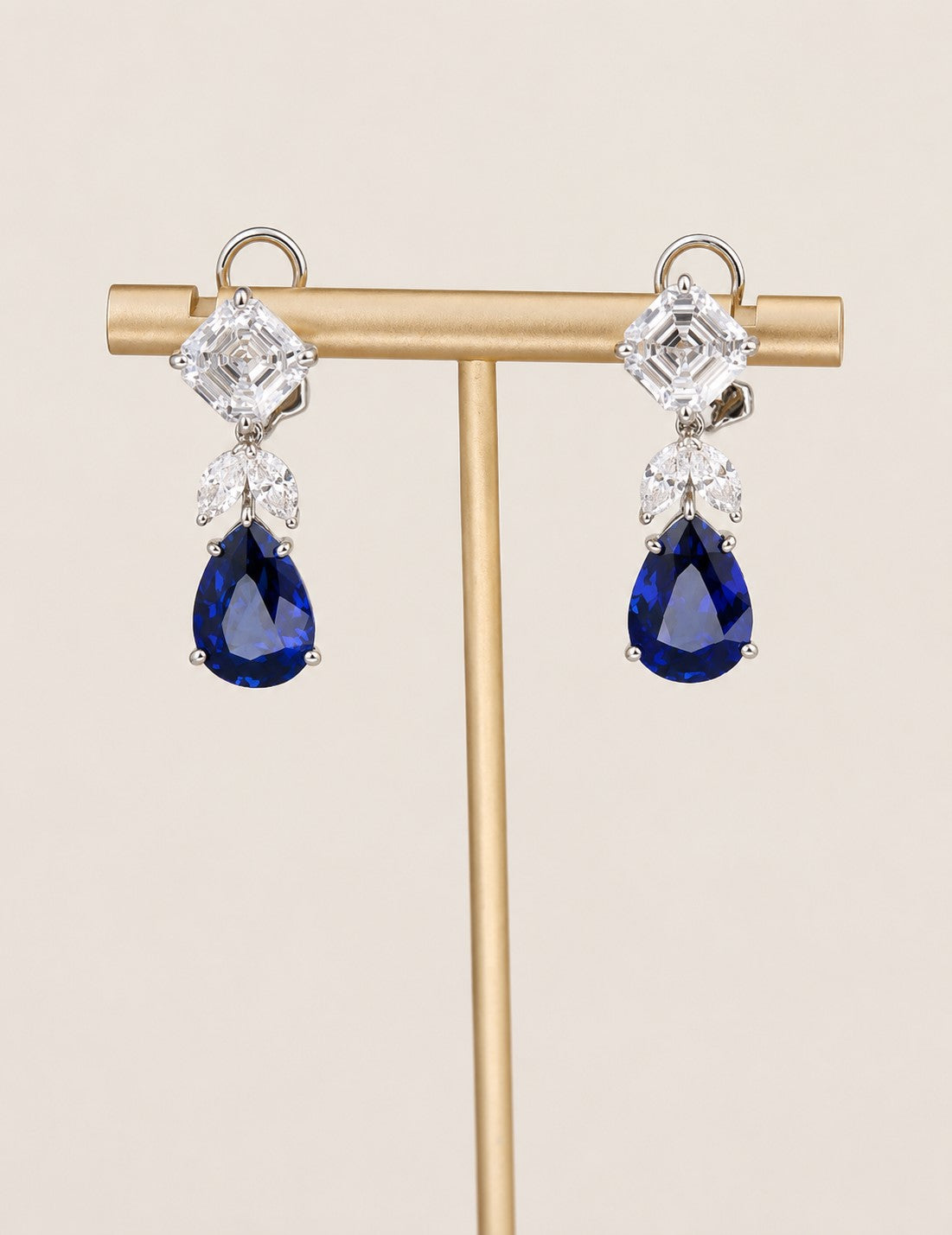 Asscher with Sapphire Pear Drop (15 TCW)