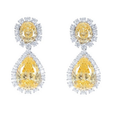 Regal Canary Halo Drop Earrings (33.5 TCW)