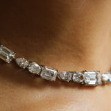 MULTI-SHAPED STONE NECKLACE - N159/CZ